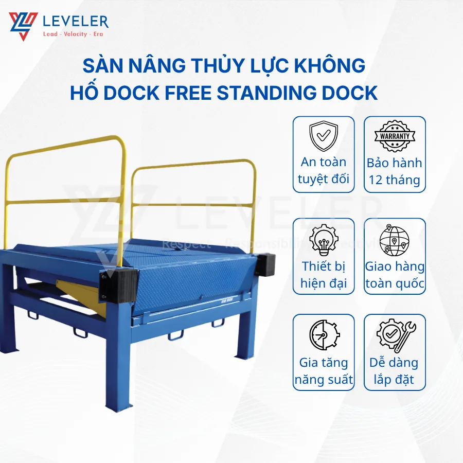 Sàn Nâng Thủy Lực Không Hố Dock Free Standing Dock
